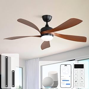 Sofucor 52" Smart Ceiling Fan, Indoor/Outdoor Ceiling Fans with Lights and Remote, Co
