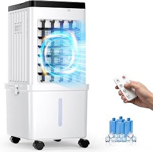 Swamp Cooler, Portable Air Conditioners with 3 wind Modes, 3 Speeds, 3.5-Gallon Water Tank