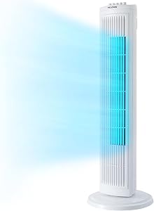 PELONIS 30 Inch Tower Fan for Bedroom, Quiet Oscillating Standing Fan with 3 Speeds, Porta