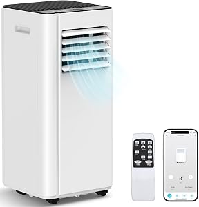 Attsix 16000 BTU Portable Air Conditioners with WiFi APP, 5-in-1 Portable AC Unit for Larg