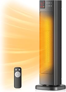 PELONIS Oscillating Ceramic Tower Indoor Space Heater for Home with Oscillation, Programma