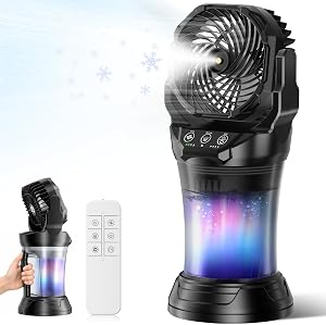 Ocikry Misting Fans for Outside, Portable Mister Fan with 30000mAh Battery & Remote, 2