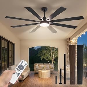 Fanbulous 72 Inch Ceiling Fans with Lights and Remote, Dual-Sided Reversible Blades for Ve